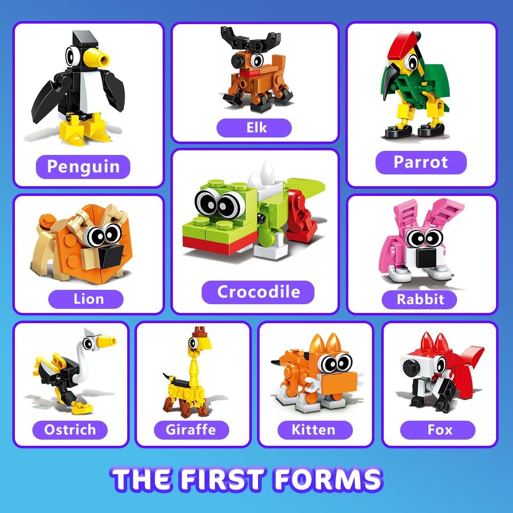Animals Building Block Toy 20 Pack, Valentines Day Gifts Goodie Bags Stocking Stuffer Classroom Prizes Building Set