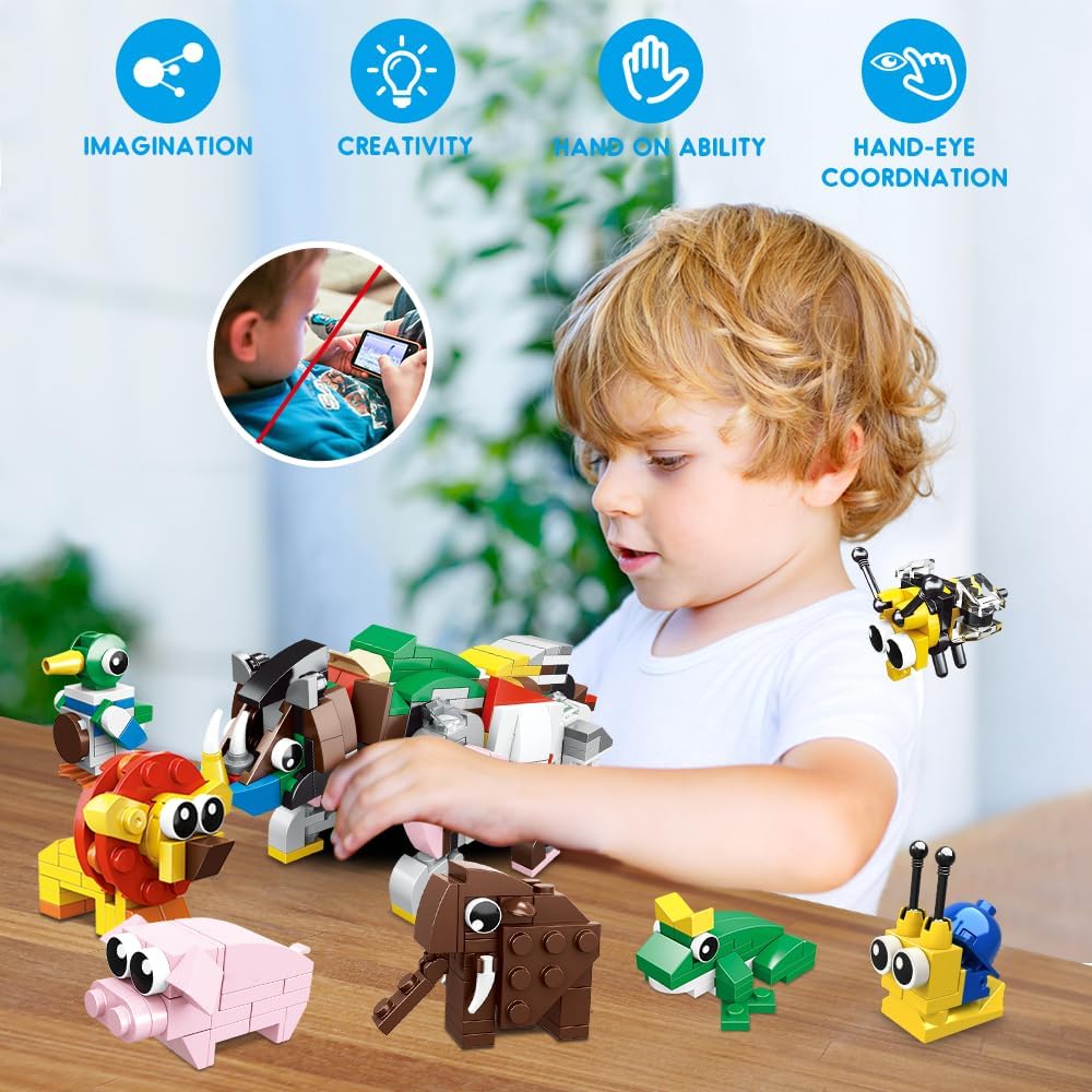 30 Packs Party Favors for Kids - 867PCS Animals Building Blocks Sets for Classroom Prizes Goodie Bag Fillers Stocking Stuffers Birthday Valentines Easter Gifts for Kids Boys Girls 6+