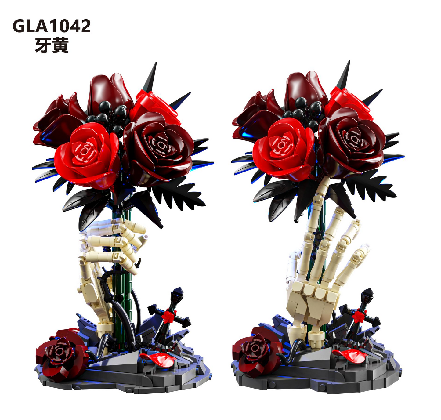 Illuminated Skeleton Hand Bouquet with Button Cell Lights