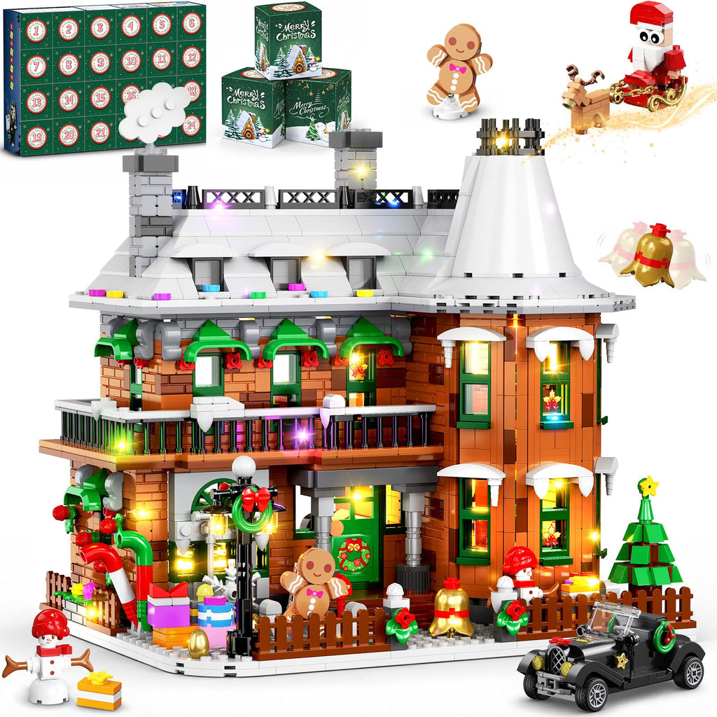 Advent Calendar 2026 Gingerbread House Building Sets with Lights