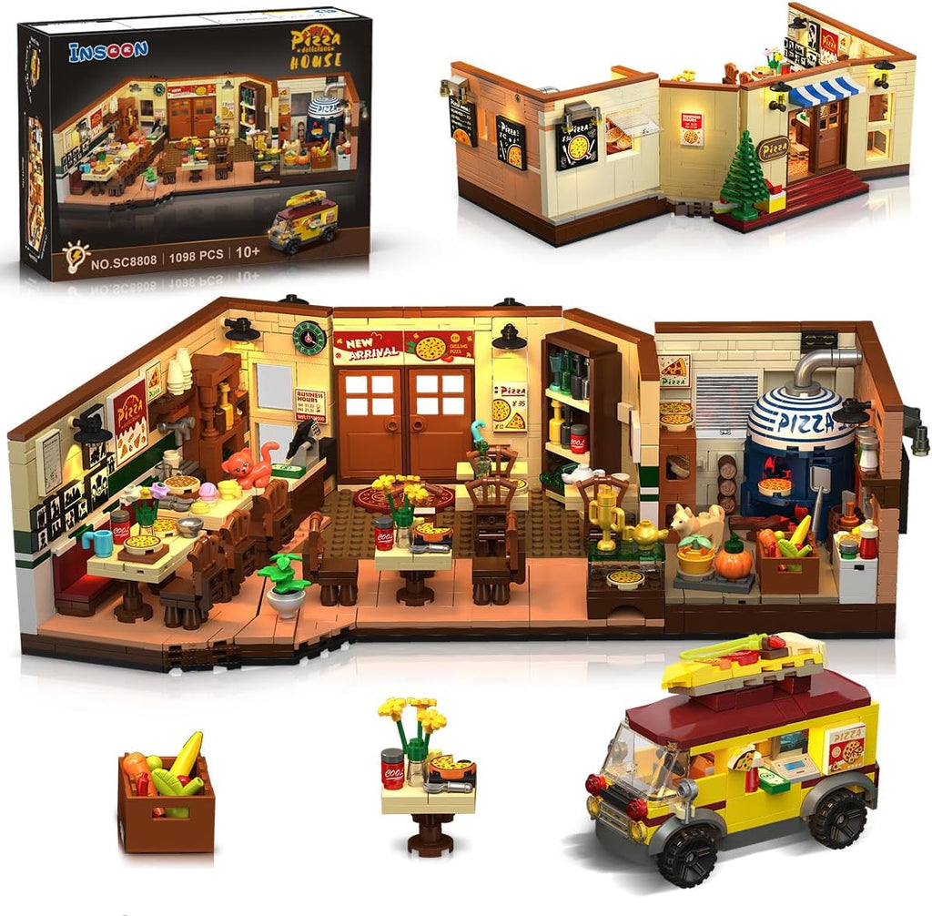 INSOON Street Pizzeria Building Set with LED Lighting