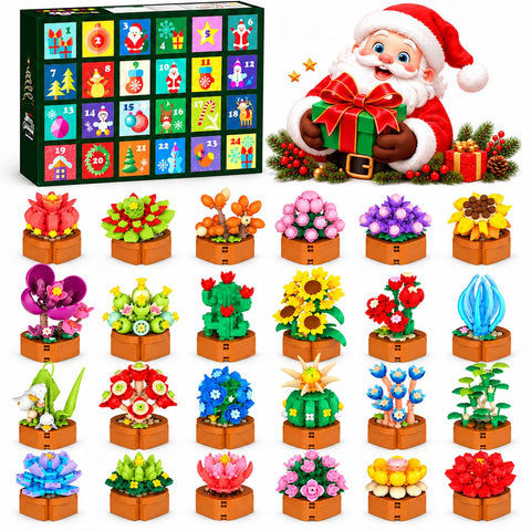 Advent Calendar 2026 Flowers Botanical Mini Building Set for Kids Adults 8+