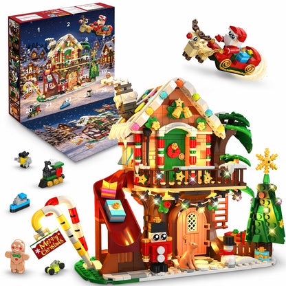Christmas Countdown Treehouse Building Set with LED Light