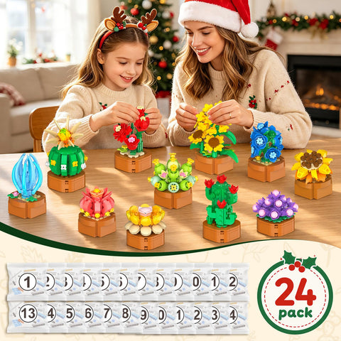 Advent Calendar 2026 Flowers Botanical Mini Building Set for Kids Adults 8+