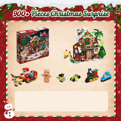 Christmas Countdown Treehouse Building Set with LED Light