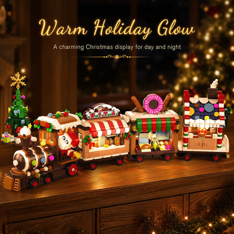 Advent Calendar 2026 Gingerbread Train Building Toy with LED Light