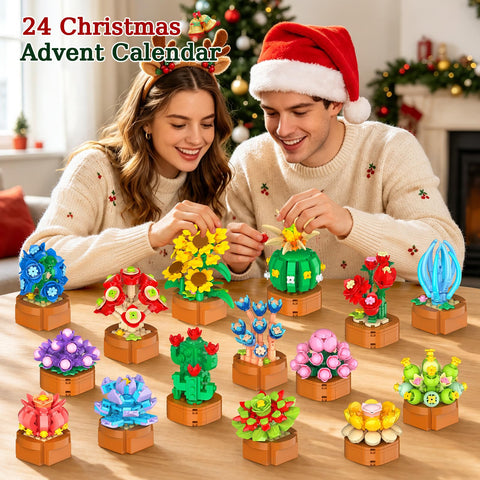 Advent Calendar 2026 Flowers Botanical Mini Building Set for Kids Adults 8+