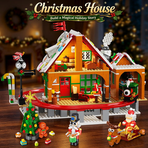 Advent Calendar Gingerbread House Roller Coaster Building Set with Light