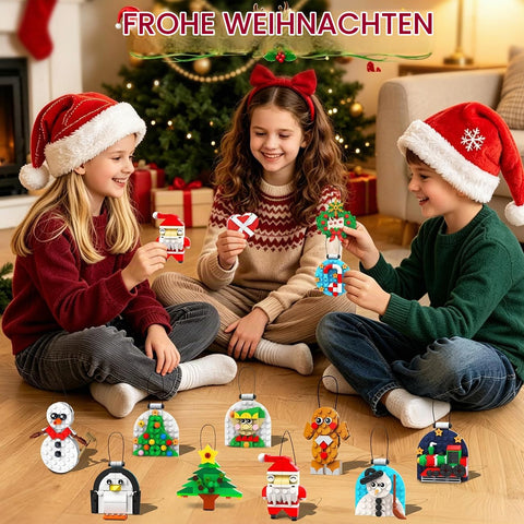 24 Packs Christmas Ornaments Building Set Xmas Decor for Girls Boys