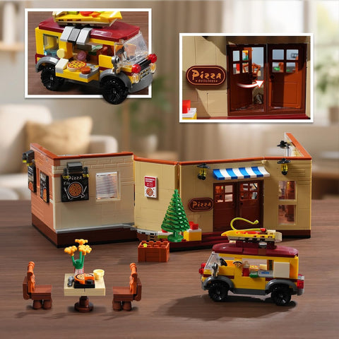 INSOON Street Pizzeria Building Set with LED Lighting