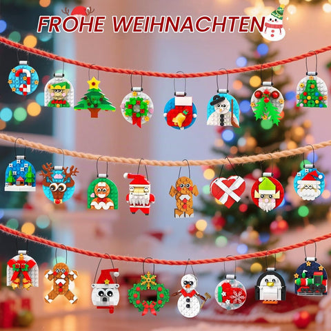 24 Packs Christmas Ornaments Building Set Xmas Decor for Girls Boys