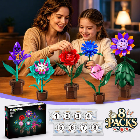 CUBIMANA Botanicals Fantasy Character Flowers Building Set
