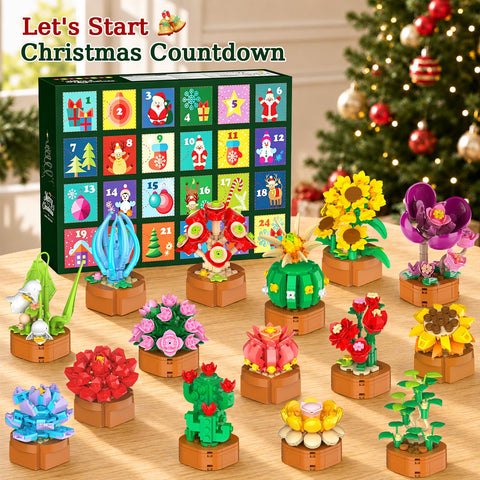 Advent Calendar 2026 Flowers Botanical Mini Building Set for Kids Adults 8+
