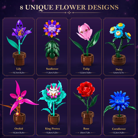 CUBIMANA Botanicals Fantasy Character Flowers Building Set