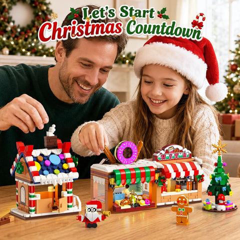 Advent Calendar 2026 Gingerbread Train Building Toy with LED Light