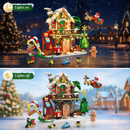 Christmas Countdown Treehouse Building Set with LED Light