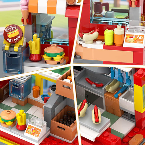 City Burger Truck House 2 in 1 Building Toy for Kids Boys Girls 6+