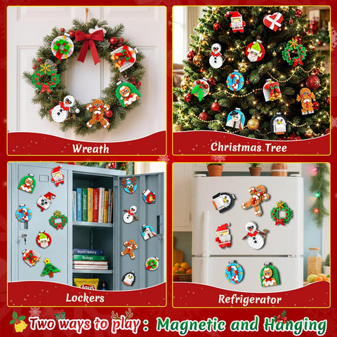 24 Packs Christmas Ornaments Building Set Xmas Decor for Girls Boys