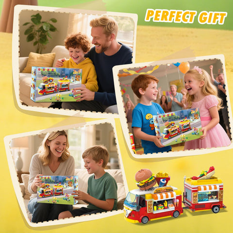 City Burger Truck House 2 in 1 Building Toy for Kids Boys Girls 6+