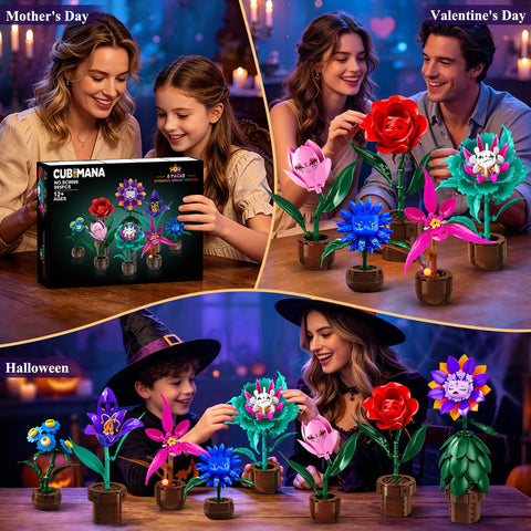 CUBIMANA Botanicals Fantasy Character Flowers Building Set