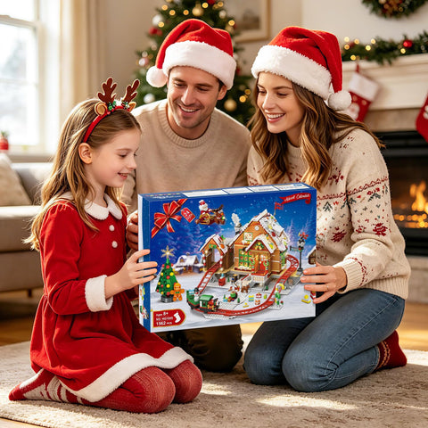 Advent Calendar Gingerbread House Roller Coaster Building Set with Light
