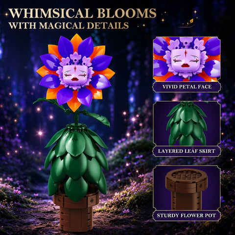 CUBIMANA Botanicals Fantasy Character Flowers Building Set