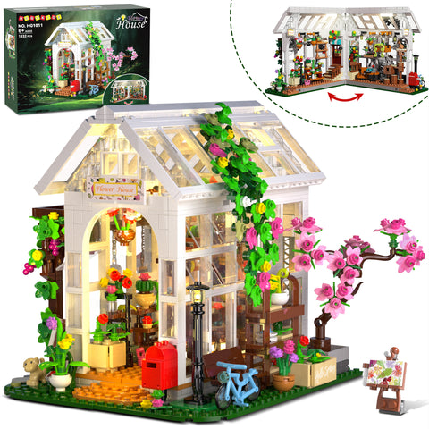 HOGOKIDS Flower House Building Set with LED Light