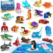 24 Pack Party Favors for Kids Building Set - 629PCS Marine Animals Building Blocks Toy for Goodie Bag Stuffers Classroom Prizes, Ages 6-12