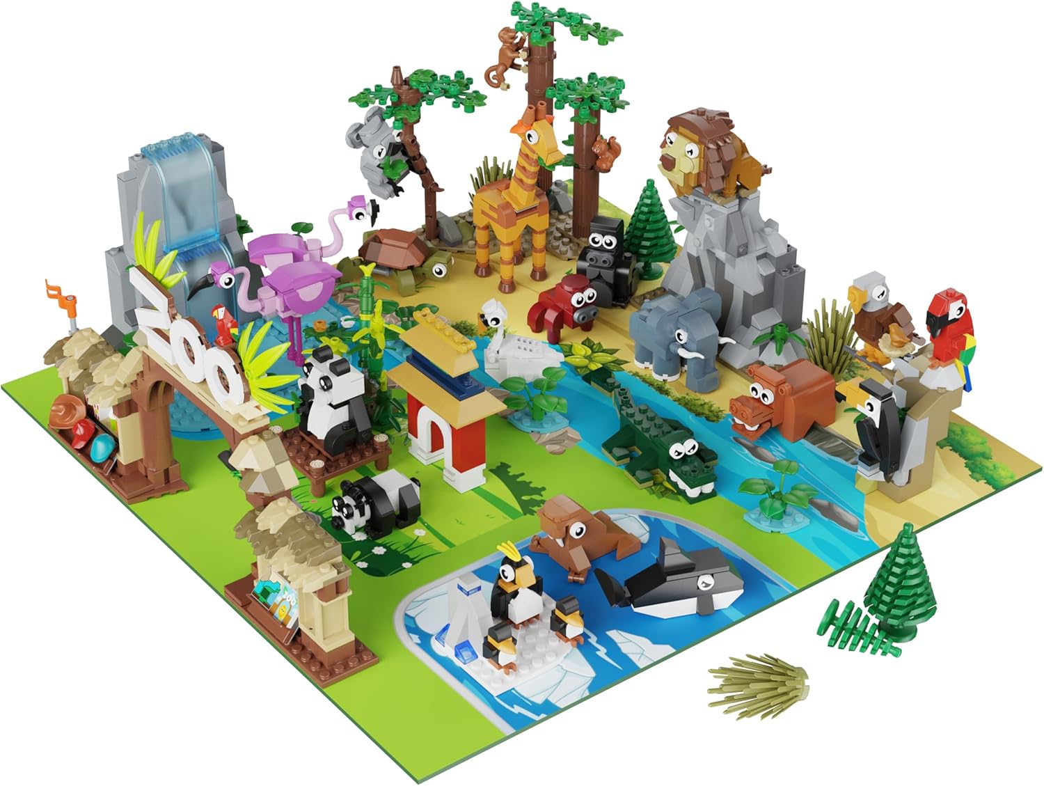 HOGOKIDS Zoo Architecture Building Blocks Sets - 24 Animal Party Favors for Kids Classroom Prizes Goodie Bag Fillers Stocking Stuffers Birthday Valentines Easter Gifts for Kids Boys Girls 6+