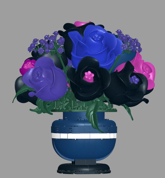 Black rose potted plant