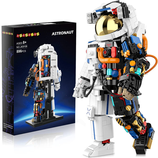 HOGOKIDS Astronaut Space Building Set - Ideas Space Toy for Adults Kids Building Blocks Kit with Display Stand & Two Helmets | Creative STEM Star Space Wars Set