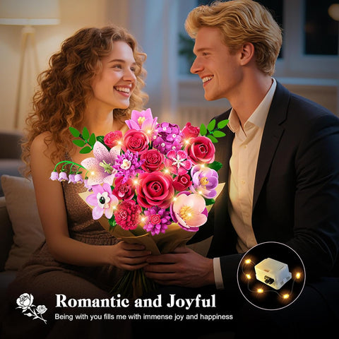 CUBIMANA 21 Rose Red Botanical Collection Kit for Adults Women, Valentine's Day Gift for Her/Wife/Girlfriend/Mom, 832 PCS