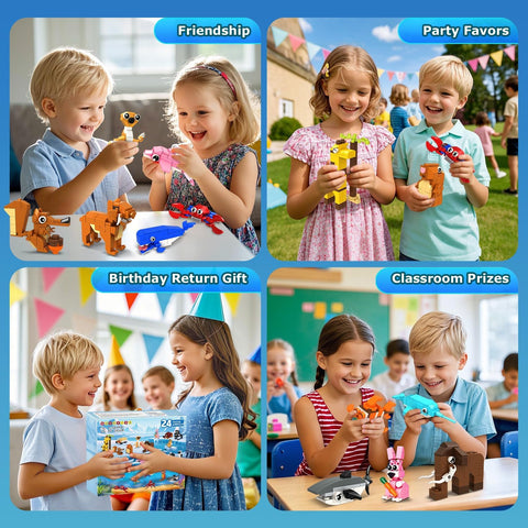 24 Pack Easter Basket Fillers Party Favors for Kids – 1000 PCS Mini Animals Building Block Toy Set for Easter Goodie Bag Stuffers Classroom Prizes Birthday Easter Gifts for Kids 6+