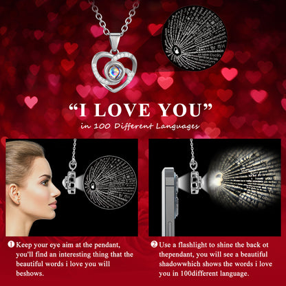 HOGOKIDS Flower Box Building Set with LED Light & Necklace, Preserved Roses with Heart Necklace I Love You Gift(312 PCS)