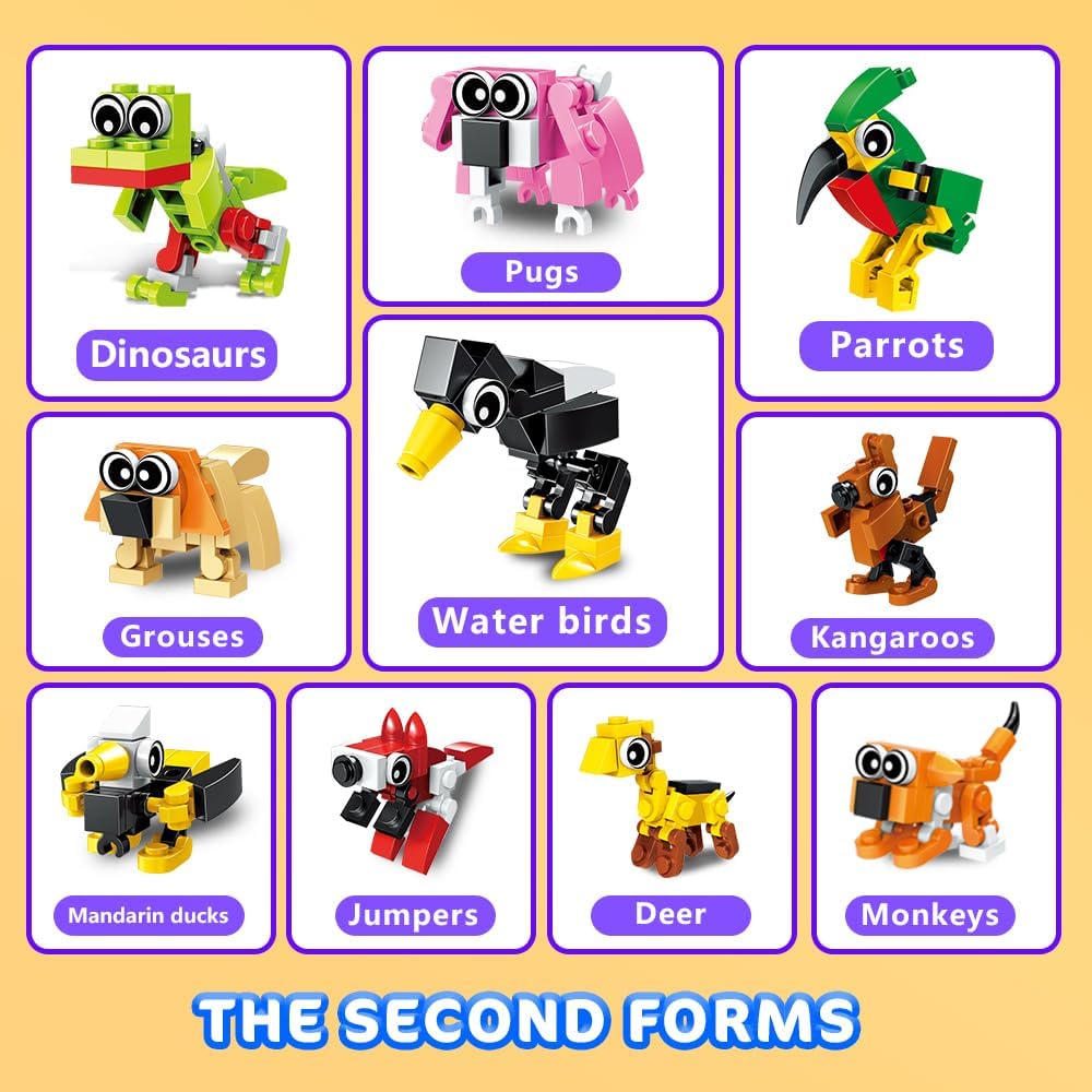 Animals Building Block Toy 20 Pack, Valentines Day Gifts Goodie Bags Stocking Stuffer Classroom Prizes Building Set