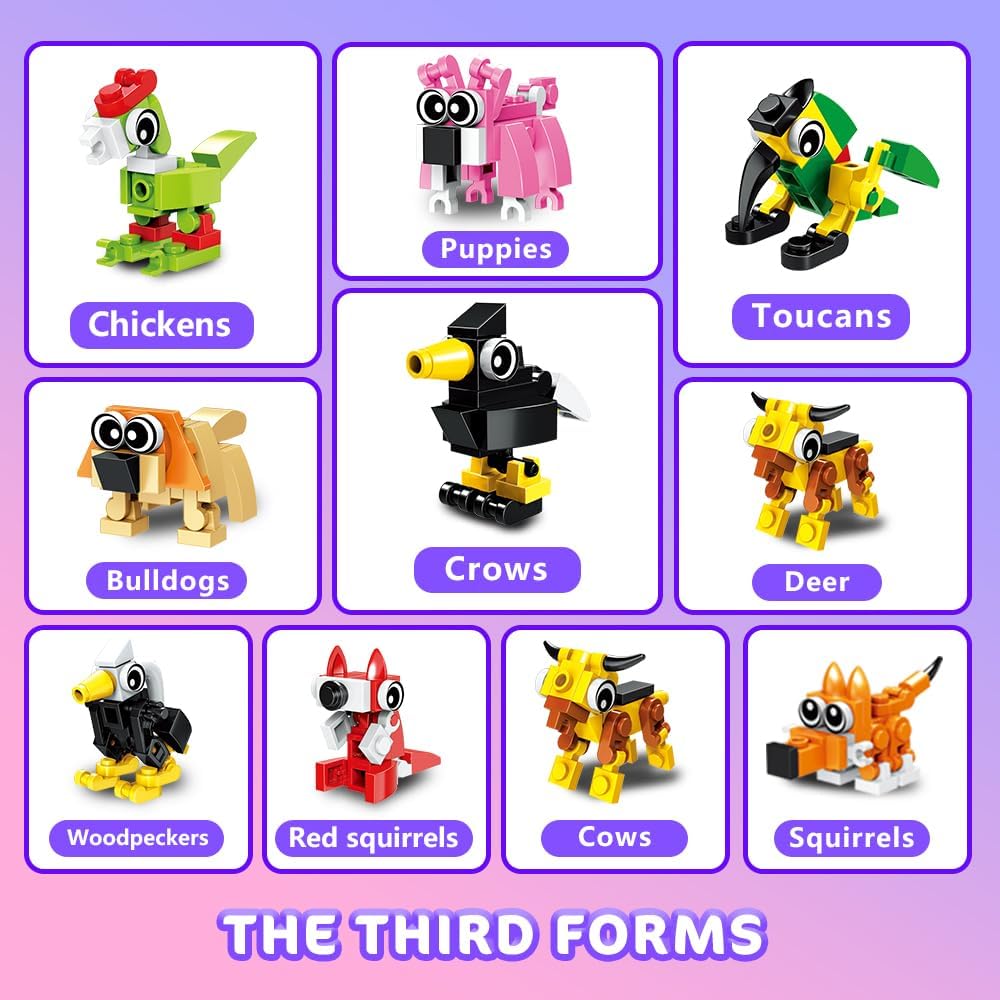 Animals Building Block Toy 20 Pack, Valentines Day Gifts Goodie Bags Stocking Stuffer Classroom Prizes Building Set