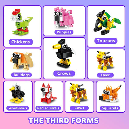 Animals Building Block Toy 20 Pack, Valentines Day Gifts Goodie Bags Stocking Stuffer Classroom Prizes Building Set