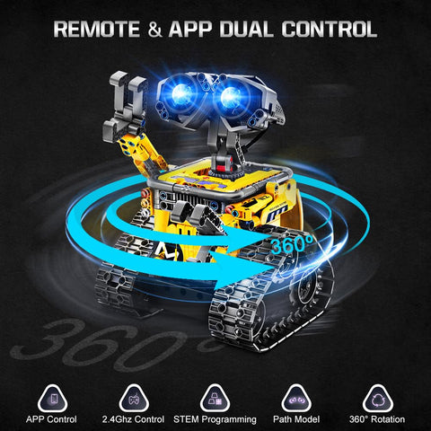 HOGOKIDS Robot Building Toys for Kids - 5 in 1 Remote & APP Controlled Building Set | RC Wall/Engineer Robot/Mech Dinosaur STEM Toys for Boys Girls Age 6+ Year Old (520 Pcs)