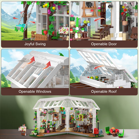 HOGOKIDS Flower House Building Set with LED Light