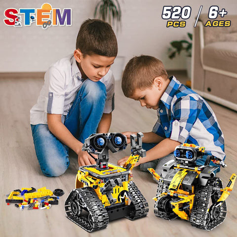 HOGOKIDS Robot Building Toys for Kids - 5 in 1 Remote & APP Controlled Building Set | RC Wall/Engineer Robot/Mech Dinosaur STEM Toys for Boys Girls Age 6+ Year Old (520 Pcs)