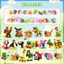 Animals Building Block Toy 20 Pack, Valentines Day Gifts Goodie Bags Stocking Stuffer Classroom Prizes Building Set