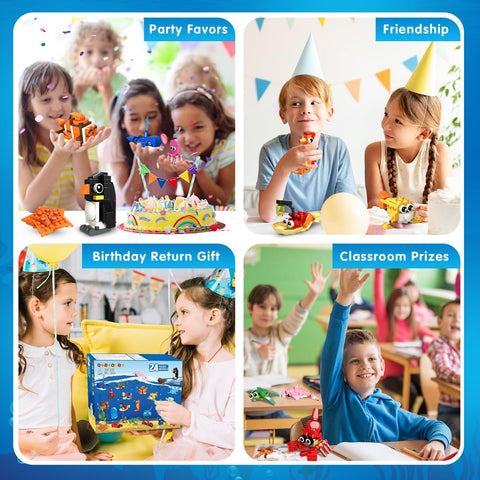 24 Pack Party Favors for Kids Building Set - 629PCS Marine Animals Building Blocks Toy for Goodie Bag Stuffers Classroom Prizes, Ages 6-12