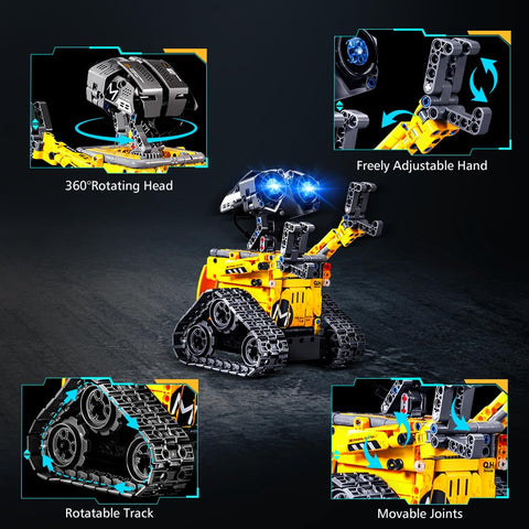 HOGOKIDS Robot Building Toys for Kids - 5 in 1 Remote & APP Controlled Building Set | RC Wall/Engineer Robot/Mech Dinosaur STEM Toys for Boys Girls Age 6+ Year Old (520 Pcs)