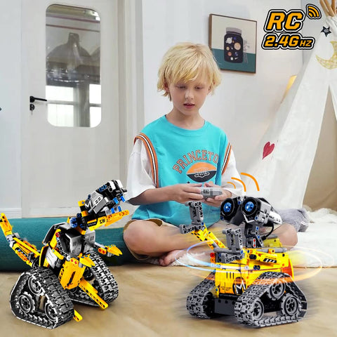 HOGOKIDS Robot Building Toys for Kids - 5 in 1 Remote & APP Controlled Building Set | RC Wall/Engineer Robot/Mech Dinosaur STEM Toys for Boys Girls Age 6+ Year Old (520 Pcs)