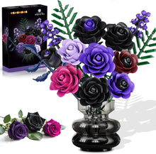 HOGOKIDS Valentine 14 Purple Roses Botanical Collection Building Block, 546PCS Artificial Black Rose Gothic Floral Home Office Decor, Birthday Gifts for Women Adults