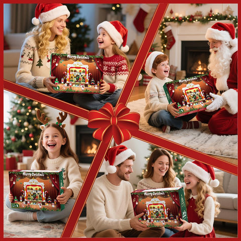 2025 Christmas Nutcracker Theater Building Set with Light,4 Nutcrackers & 8 Minifig ures, 1690PCS for Adult Girl Boy Age 12+