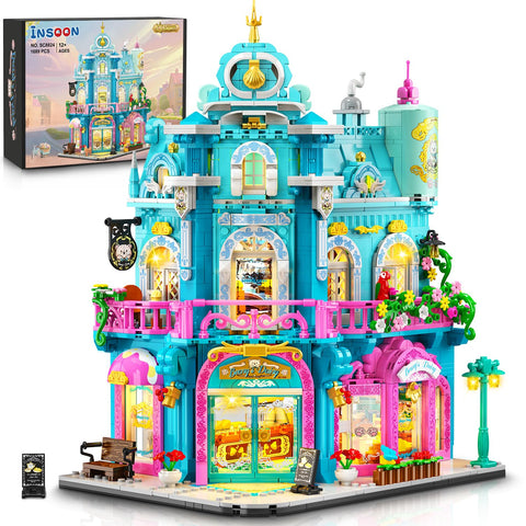INSOON Castle Dairy Bakery Store Building Set with Light