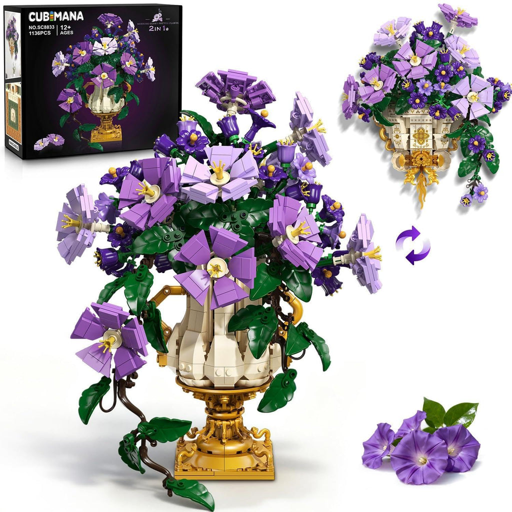 2 in 1 Morning Glory Bonsai Building Blocks Plants Arrangement Vintage   HogoKidsToys