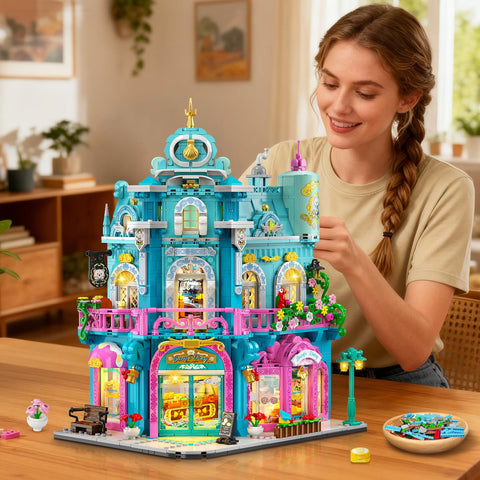 INSOON Castle Dairy Bakery Store Building Set with Light