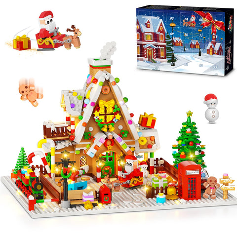 Advent Calendar 2026 Gingerbread House Mini Building Set with Lights